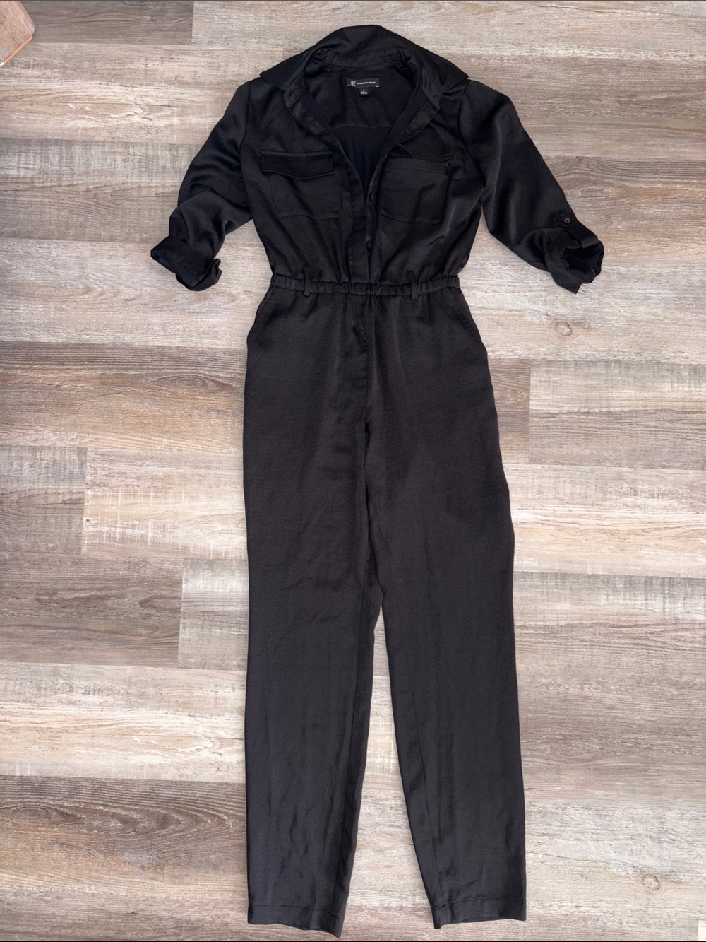 INC Black Satin Jumpsuit